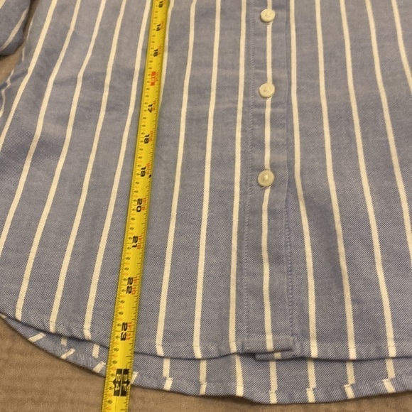 H&M blue and white striped button down shirt . Size 2 - Picture 6 of 9
